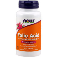 NOW Folic Acid 800 mcg foolhappe tabletid (250 tk)